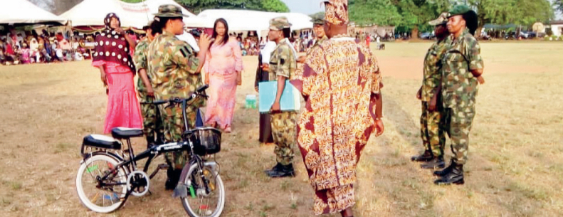 Officers and men performing a drama sketch at the event