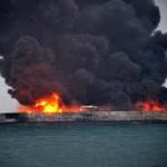 Oil tanker fire