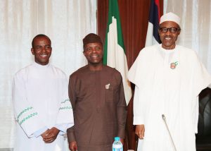 PRESIDENT BUHARI RECEIVES REV FR MBAKA