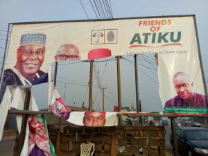 The Atiku’s billboard destroyed in Abakaliki, Ebonyi State