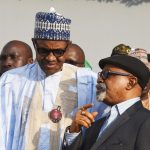 President Muhammadu Buhari discussing with Minister of Labour and Employment, Chris Ngige, during the submission of the report of the Tripartite Committee on the National Minimium Wage at the Presidential Villa in Abuja on Tuesday, 6/11/18/Callistus Ewelike/NAN