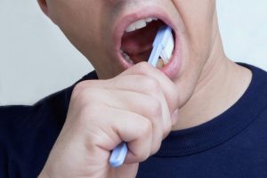 brushing teeth