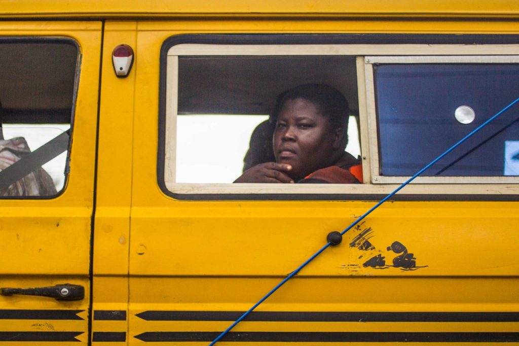 Danfo bus and passenger