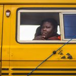 Danfo bus and passenger