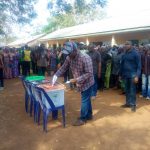 Governor Ortom casting his vote in his village