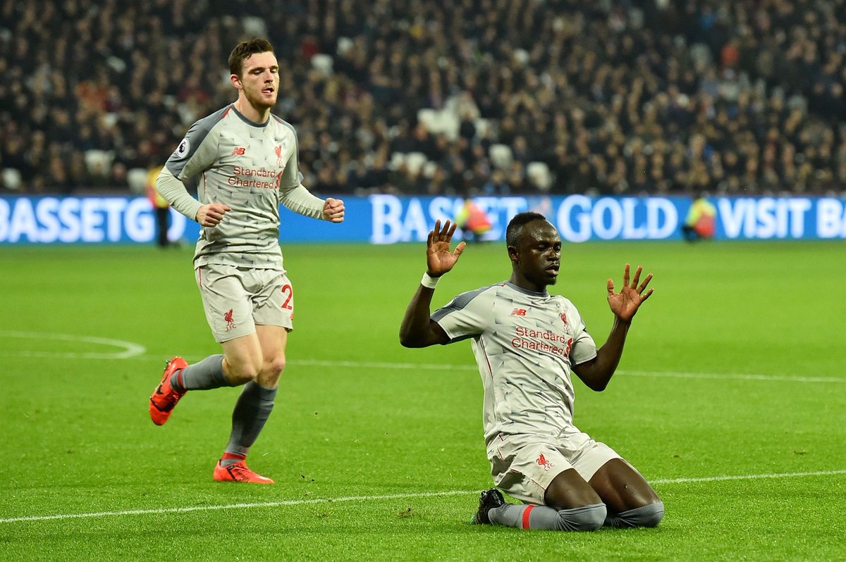 Liverpool falter in EPL title race with grateful 1-1 draw at West Ham