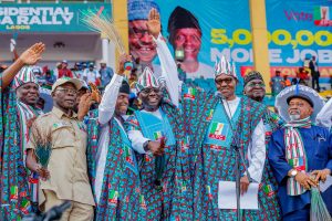 President Buhari at a Lagos campaign rally (Feb. 9, 2019)