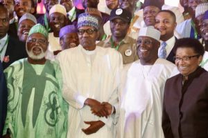 L-R: Abdulsalami Abubakar, Muhammadu Buhari, Atiku Abubakar