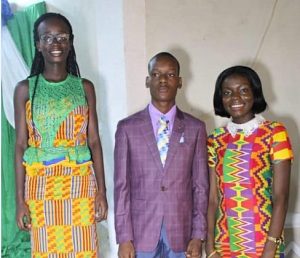 From left Miss Wilhermina Opoku, Master Arotiba Peter Seunara (middle) and Miss Brago Afrifa Sarpong