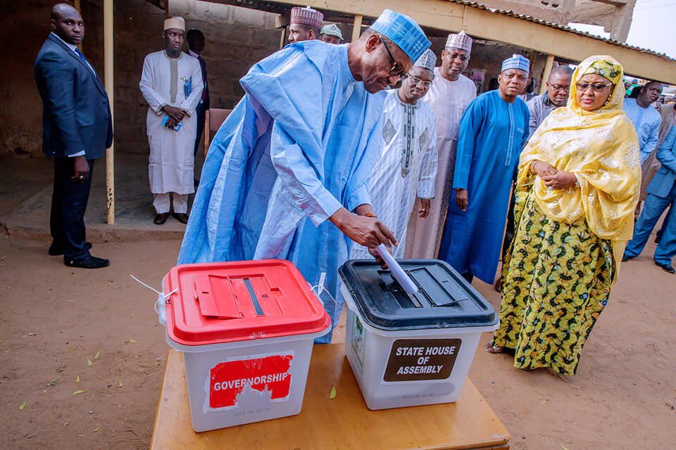 Let Abubakar go to court, Buhari charges as he votes in Daura
