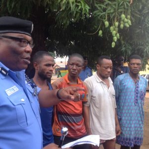 CP Bishi parading the suspects