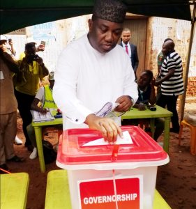 God in charge of Enugu elections, Ugwuanyi declares as he casts his vote