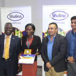 In the centre, Folashade Salako, from OAU has won the 2019 Shalina Young Talent Award