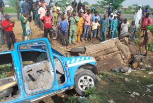 PIC 2. FEDERAL ROAD SAFETY CORPS CRASHED WITH A NISSAN MICRA IN IBADAN (1)