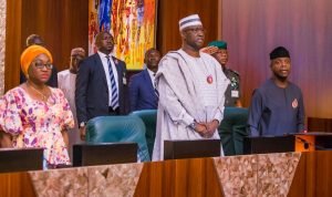 L-R: Winifred Oyo-Ita, Boss Mustapha, Yemi Osinbajo