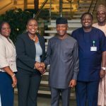 Egbemode (3rd from left), Osinbajo (m), Adesina (3rd from right)