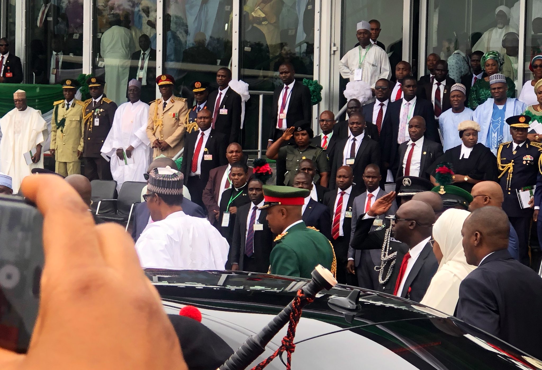 Buhari, wife arrive Eagle Square