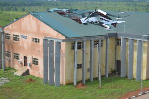Library of Alex Ekwueme Federal University Ndufu-Alike, Ikwo damaged by windstorm in Ebonyi. PHOTO. OBINNA ODOGWU