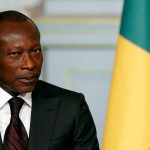 Benin’s President Patrice Talon attends a joint declaration with French President at the Elysee Palace in Paris