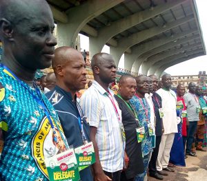 Elected executive members of Onitsha Bridgehead market while taking oath of office