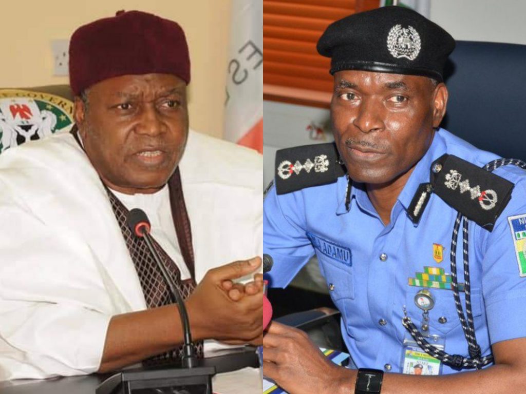 Taraba Governor Ishaku (l), IGP Adamu (r)