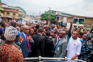 Governor Dapo Abiodun while visiting areas devastated by floods in Abeokuta (Tuesday, June 11)
