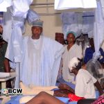 Governor Babagana Zulum visits bomb victims at the hospital