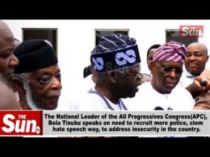 Video: APC National Leader, Bola Tinubu speaks on need to recruit more police to address security challenges in the country