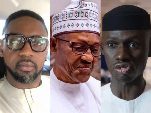 (L-R) Fatoyinbo, Buhari, Frank