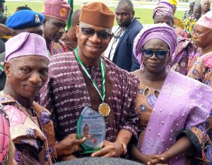 L-R:- President, Ogun State Cooperatives Federation Limited (OGSCOFED), Alhaji (Dr.) AbdulRasaaq Ola Balogun, Ogun state governor, Prince Dapo Abiodun and Permanent Secretary, Ministry of Community Development and Cooperatives, Mrs. Melutia Olufunke Ogunremi