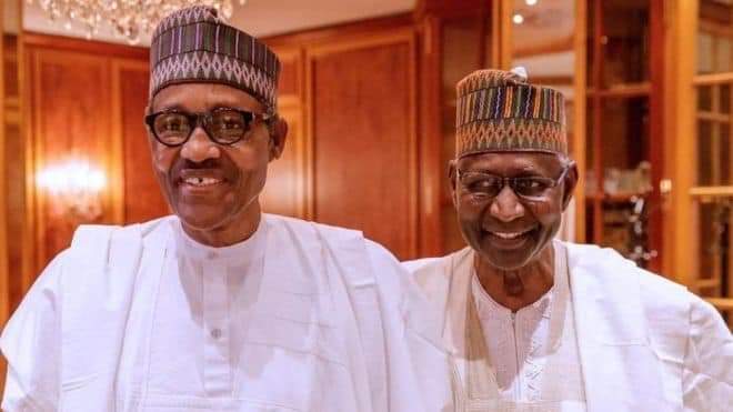 Buhari (left), Kyari (right)