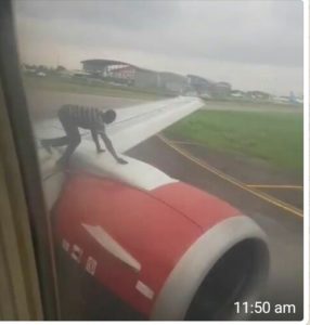 Passengers panic as man climbs Azman Air aircraft at Lagos Airport