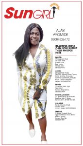 Sun Girl: AJAYI AYOMIDE 08084826172