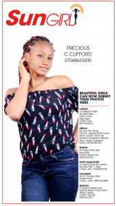 SUN GIRL: PRECIOUS C. CLIFFORD 07068633505-071911