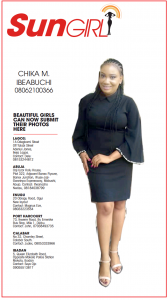 SUN GIRL: CHIKA M. IBEABUCHI, 08062100366-072047