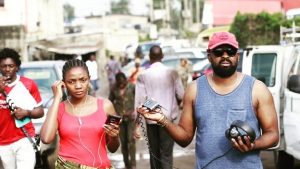 Singer-Simi-and-Kunle-Afolanya-on-the-set-of-‘Mokalik’