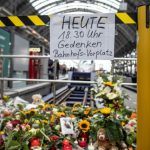 The sign at platform seven letting people know about Tuesday’s gathering. Photo: DPA