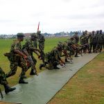 Some officers during personal weapon stripping and assembling competition in Kaduna on Monday (Photo by Sola Ojo)
