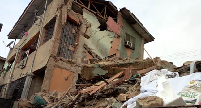Lagos: Two-storey building collapses in Gbagada