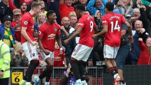 Man U players in jubilant mood