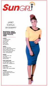 SUN GIRL: JANET TORYILA, 08105584997