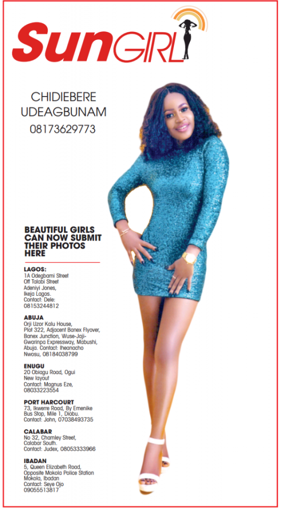 SUN GIRL: CHIDIEBERE UDEAGBUNAM, 08173629773