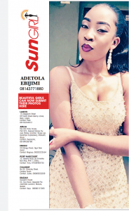 SUN GIRL: ADETOLA EBIJIMI, 08143771880