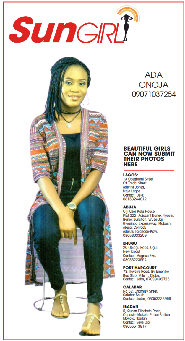 SUN GIRL: ADA ONOJA, 09071037254