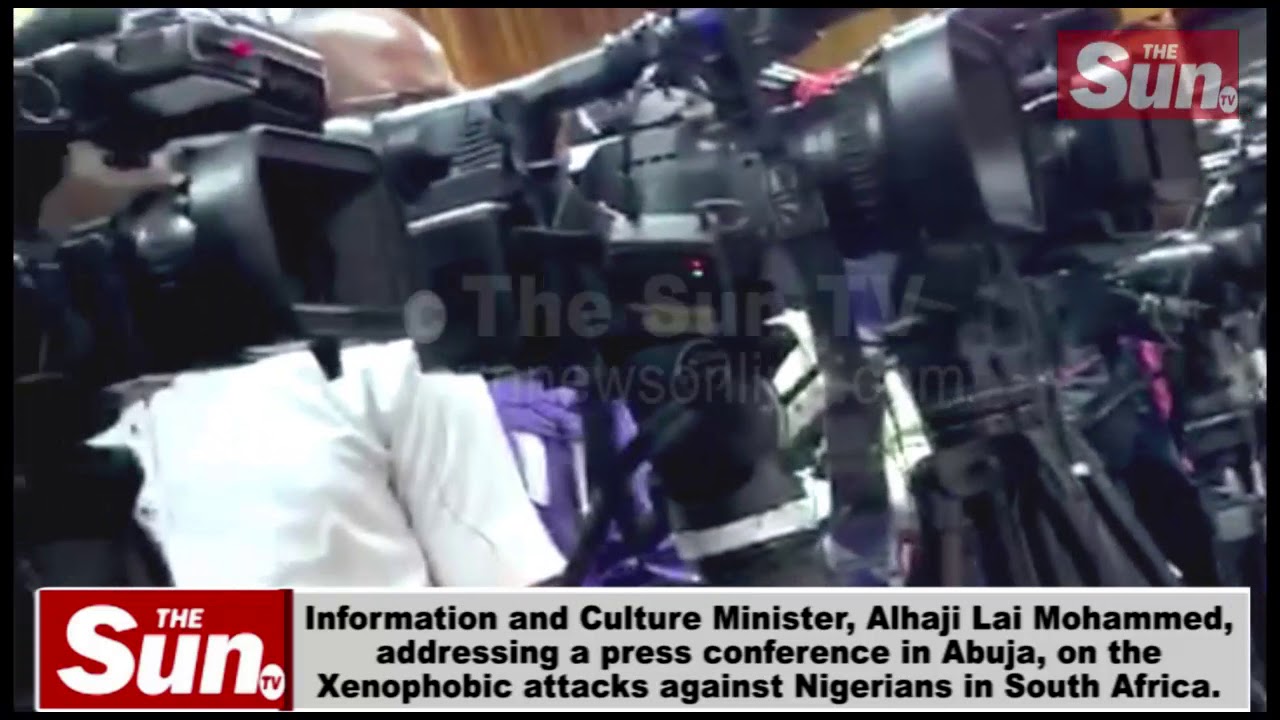 VIDEO: Information and Culture Minister, Alhaji Lai Mohammed, addressing a Press Conference in Abuja on xenophobic attacks in S’Africa