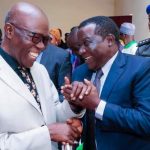 Senator Jeremiah Useni (left), Governor Simon Lalong (right)
