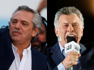 Alberto Fernandez (left), Mauricio Macri (right)