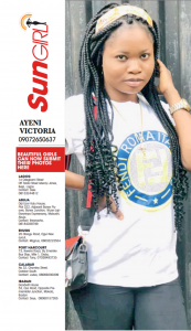 SUN GIRL: AYENI VICTORIA, 09072650637