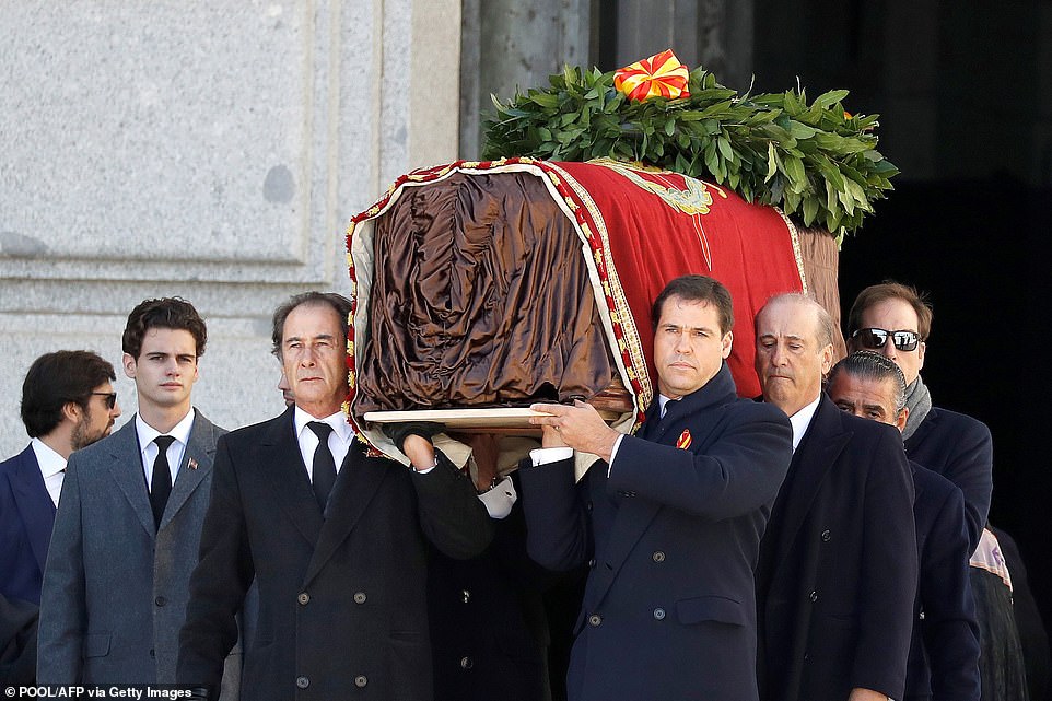 Spanish dictator Franco’s remains exhumed from state mausoleum