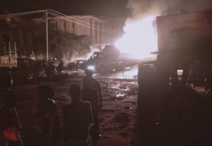 Lagos: Petrol truck on fire at Alimosho